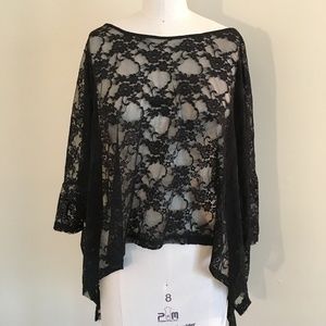 Express Black Lace Boxy Top